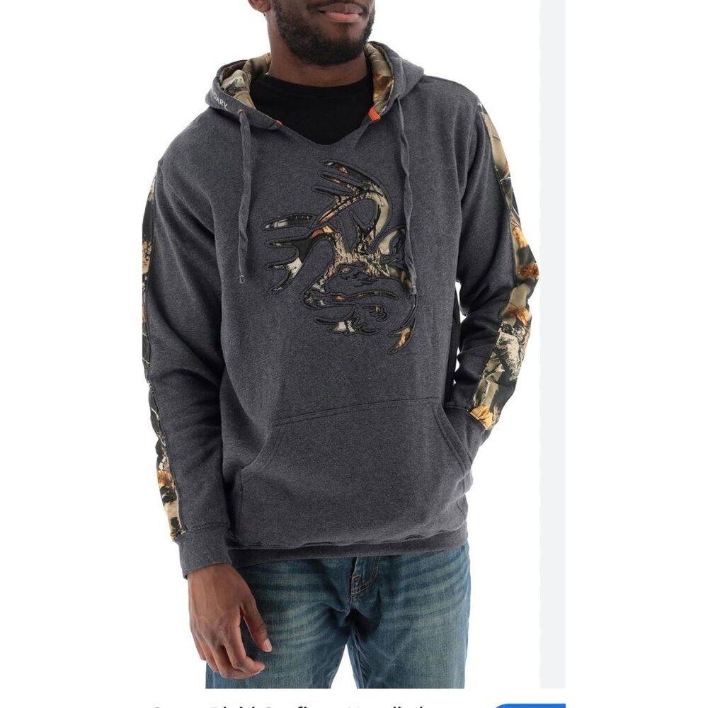 Legendary Whitetails Mens Hoodie Large Camouflage Lining Kangaroo Pocket Blue